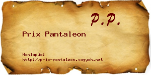 Prix Pantaleon névjegykártya